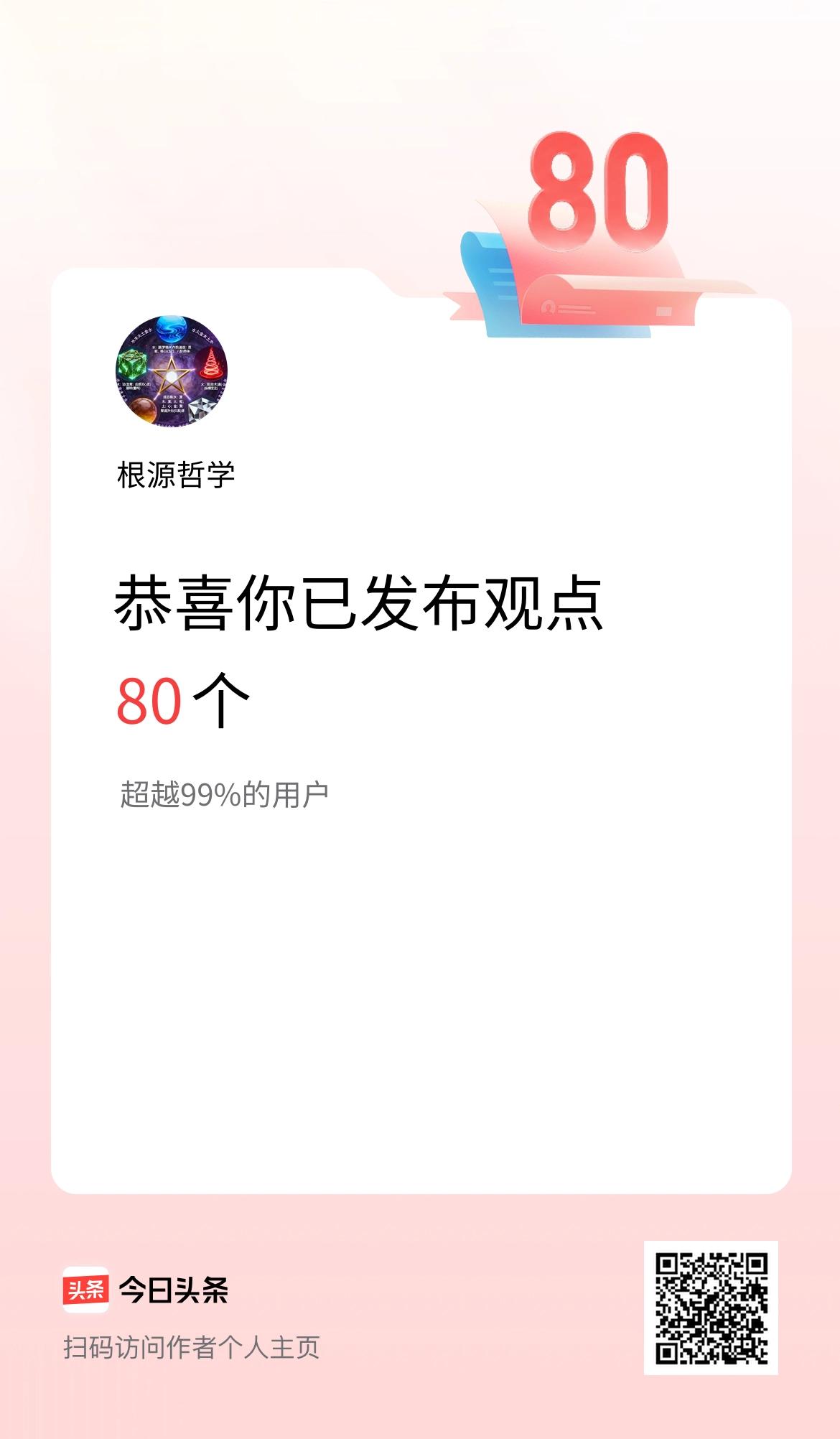 我在头条累计投稿观点80个