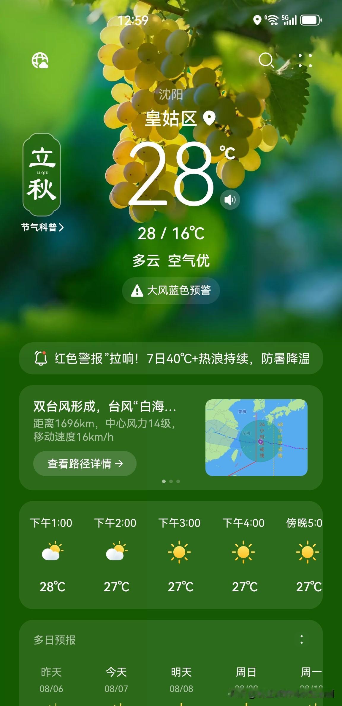 不得不佩服，老祖宗留下的东西着实厉害！今日立秋，沈阳的天气瞬间从昨日逼近四十度的