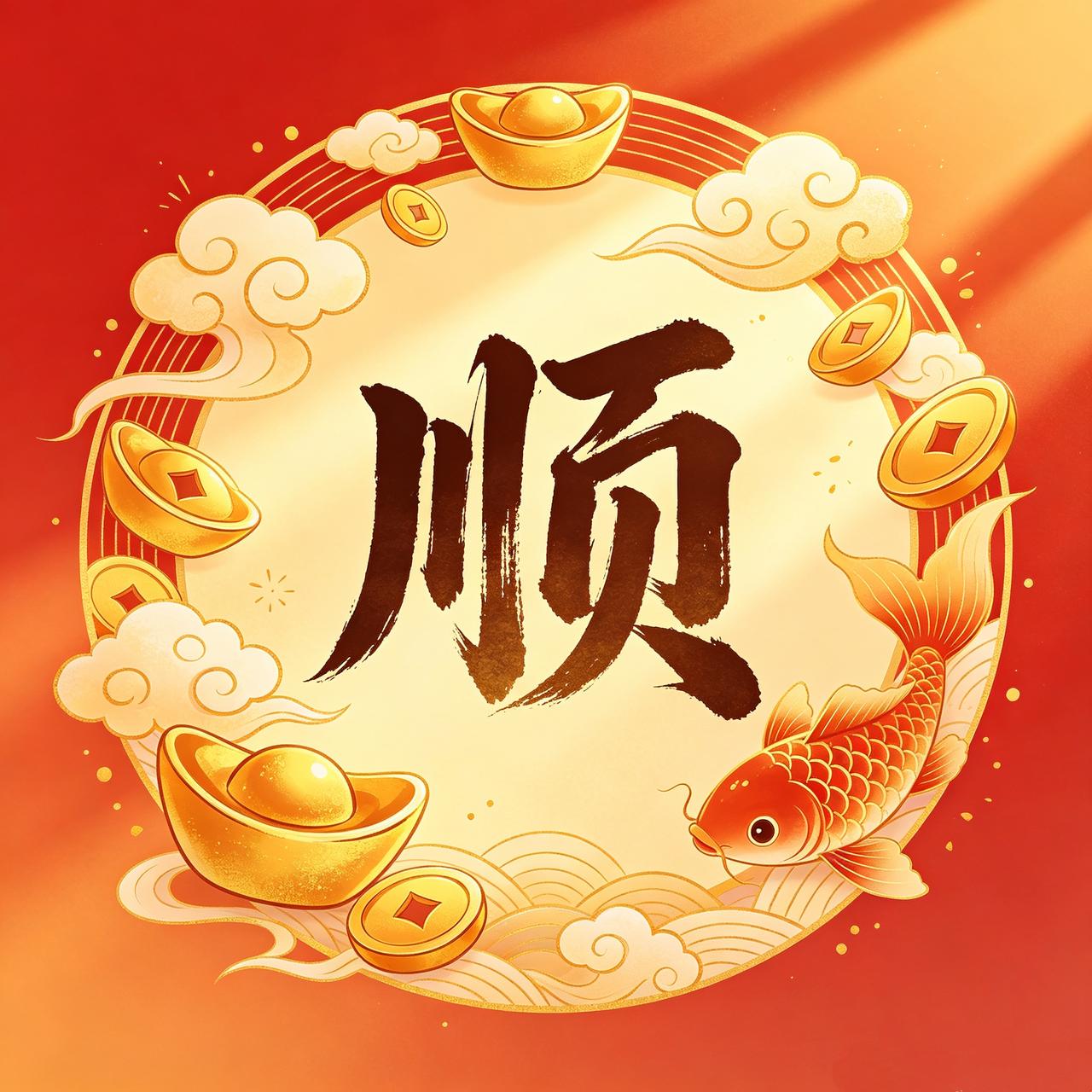 今日亲手写下一个“顺”字——
该来的好运，挡都挡不住；
该走的不顺，翻篇不回头。