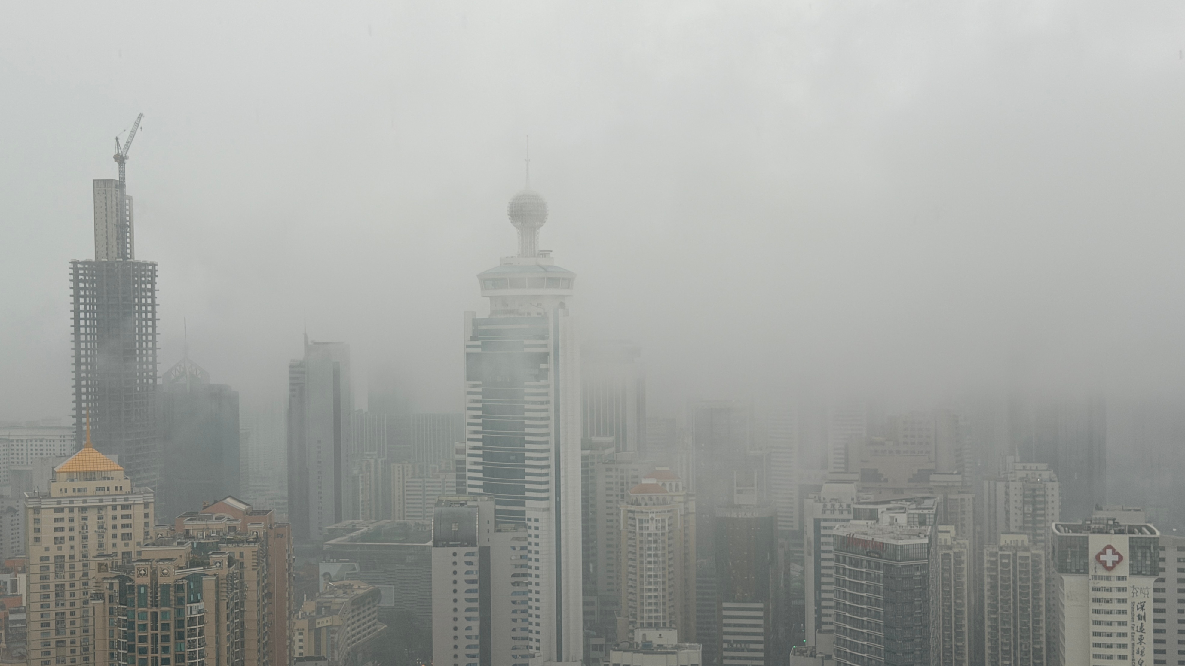 突如其来的一场雨，把城市变成了仙境。深圳的雨就是这样，上一秒还在艳阳高照，下一秒