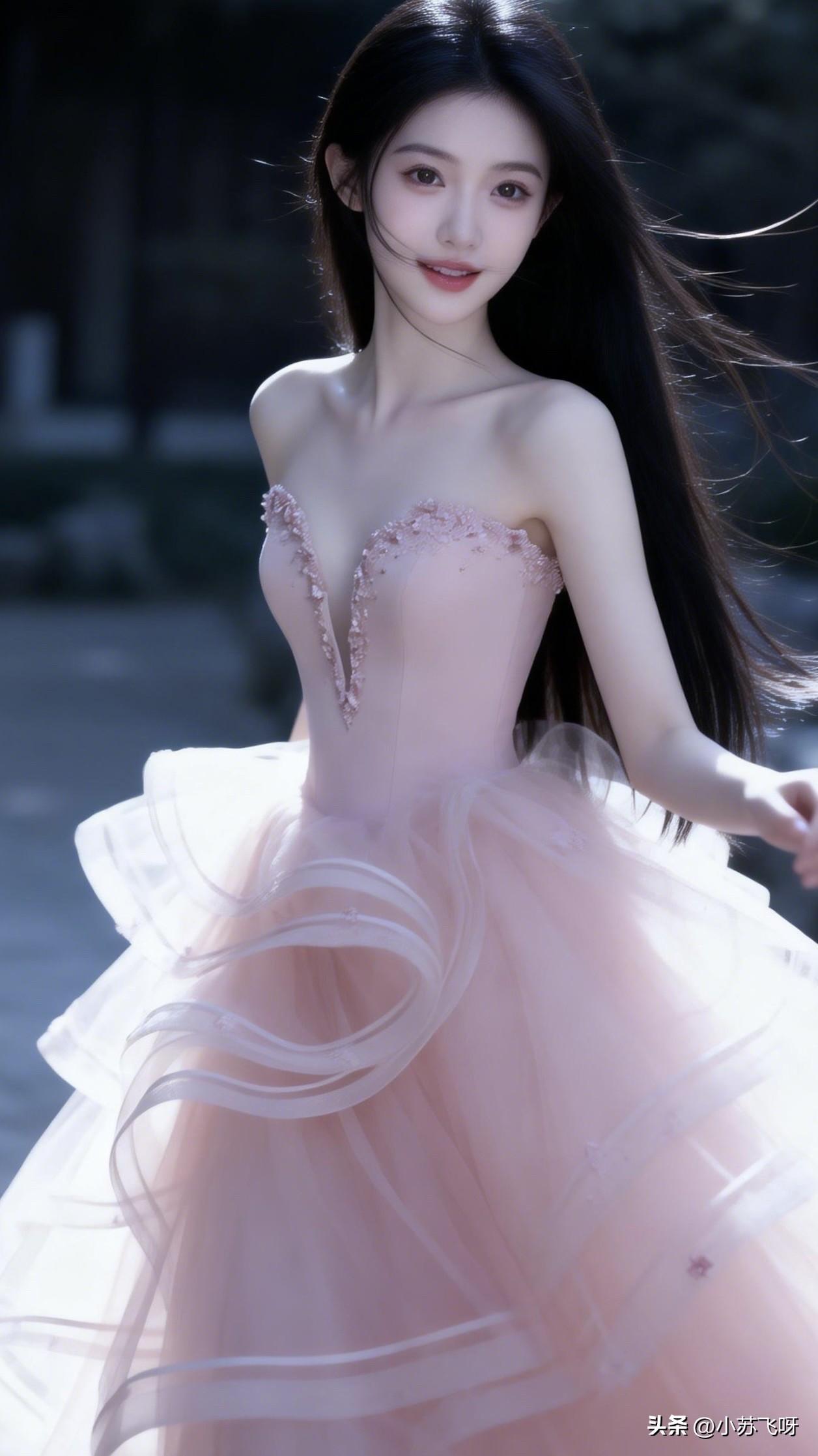 的婚纱 第五部：“
粉色婚纱似云霞，
轻舞飞扬映娇花；
小苏飞呀姿曼妙，
梦幻绮