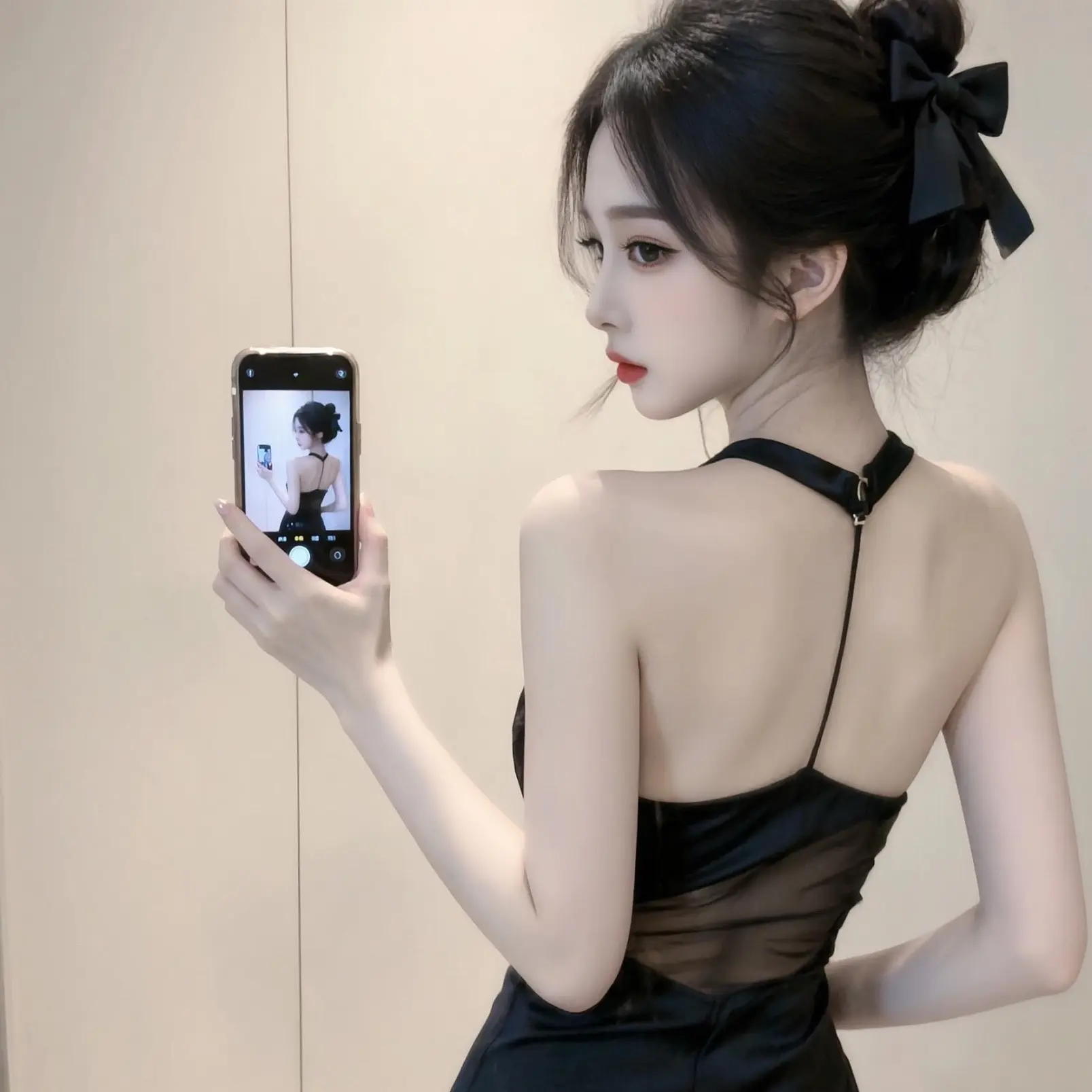 御姐控 网纱露背 露肩黑裙搭配 黑色吊带连衣裙穿搭 黑裙穿搭