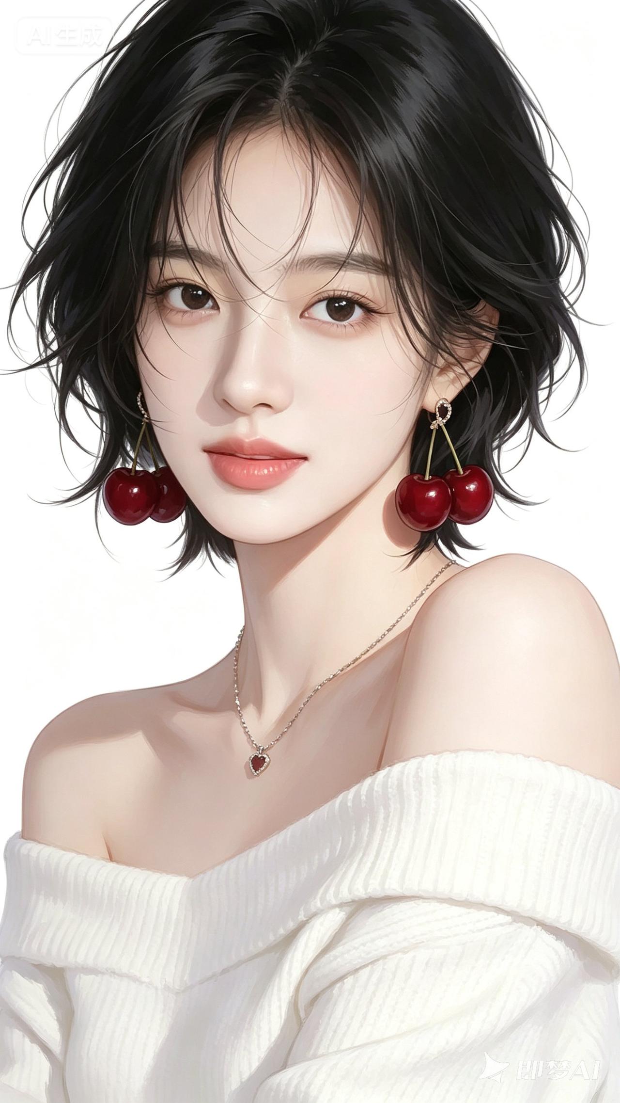 甜美樱桃耳环，少女心满满！🍒💖✨