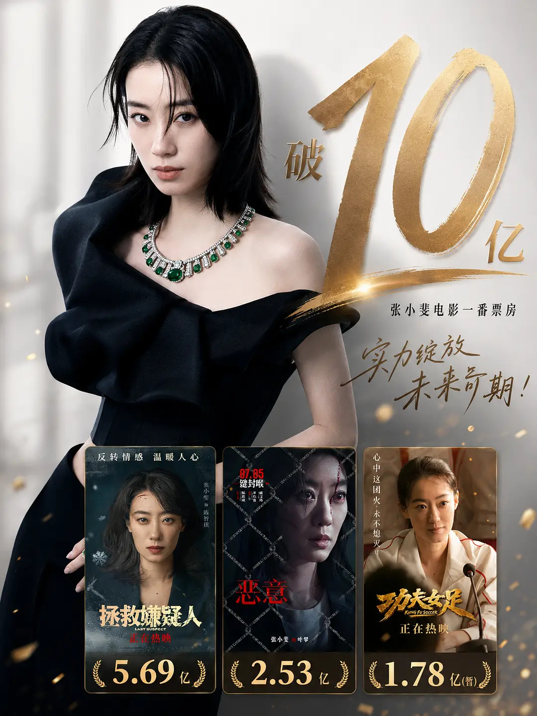 张小斐演技恭喜斐妈一番票房破10亿，功夫女足我看预告印象最深的就是她的演技，张小