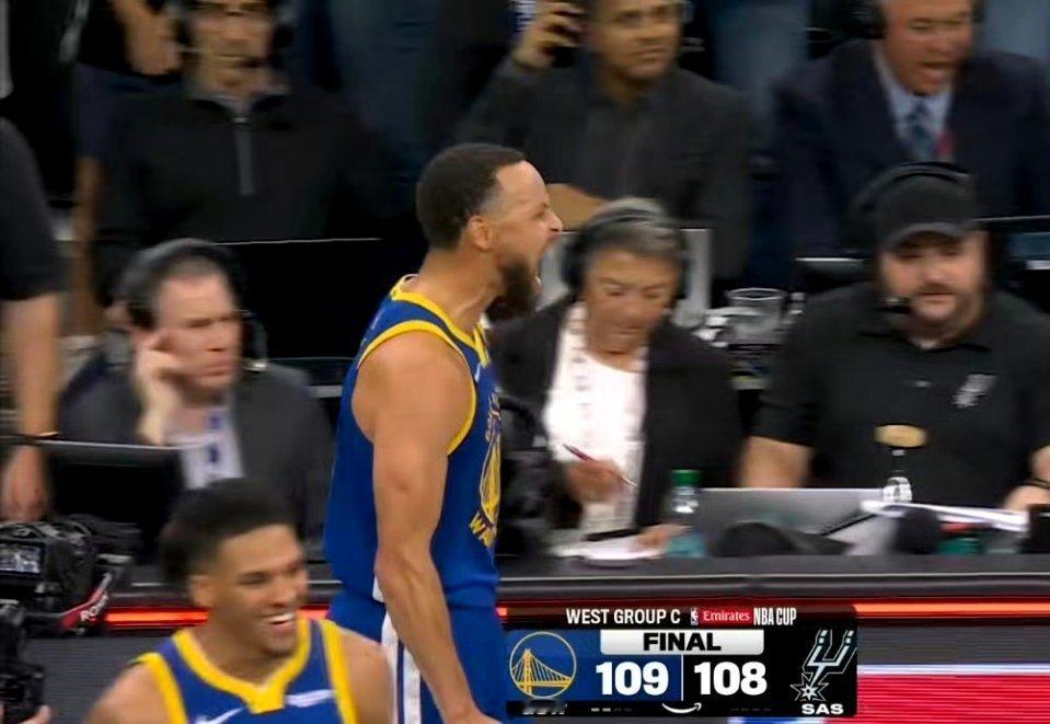 109-108战胜马刺！！！！库里49分，9记三分！！！