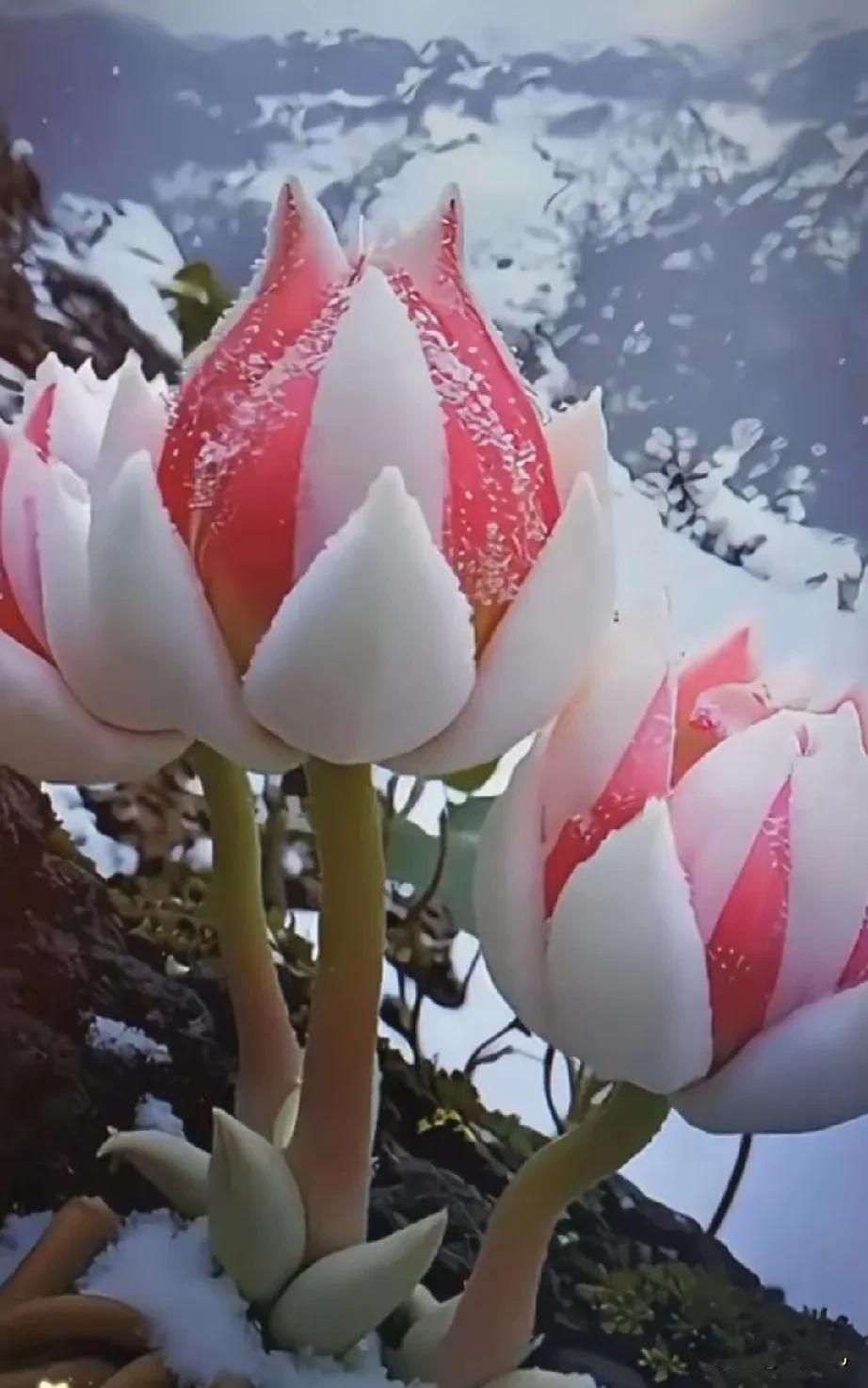 这花很漂亮，有认识的吗？
应该是雪莲花，生长在高海拔的一种植物。有一首歌唱着雪莲