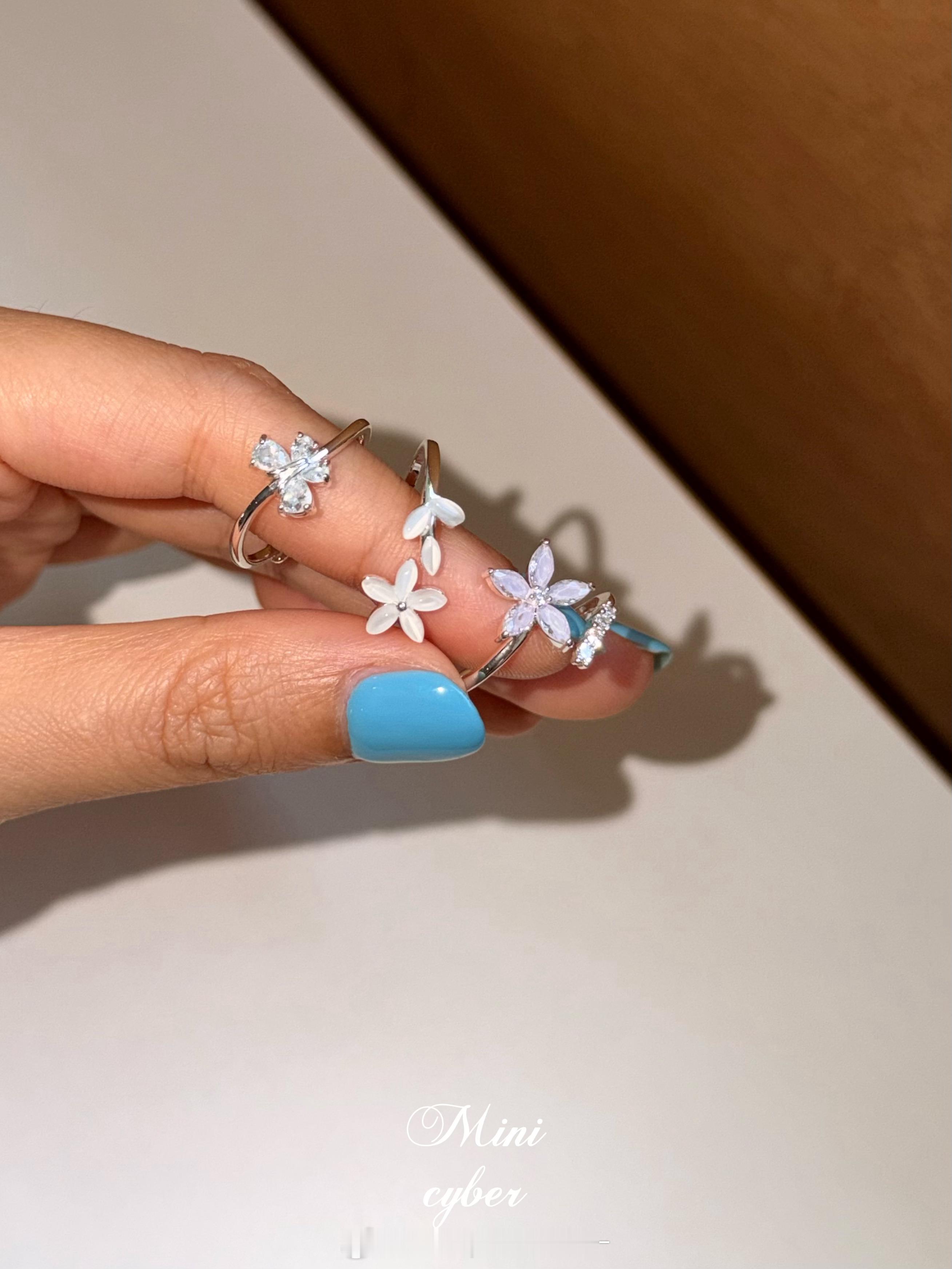 𝚗𝚎𝚠 𝚊𝚛𝚛𝚒𝚟𝚊𝚕丛林花和蝴蝶贝壳花戒指¹紫藤花戒指²蓝