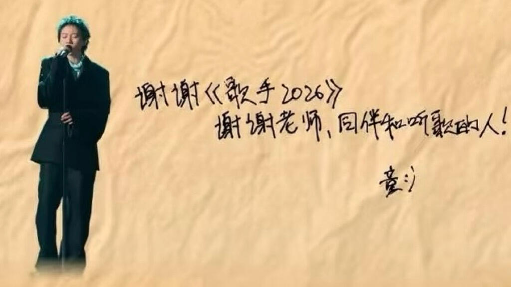 窦靖童写的字像个可爱的儿童 