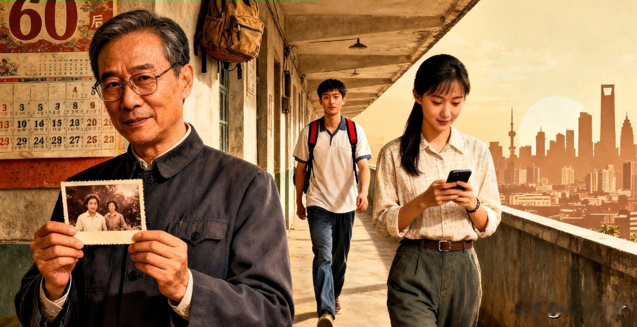 突然看到这个画面，真正感动的是底下的话：渐渐老去的60后！
他们的人生已来到56