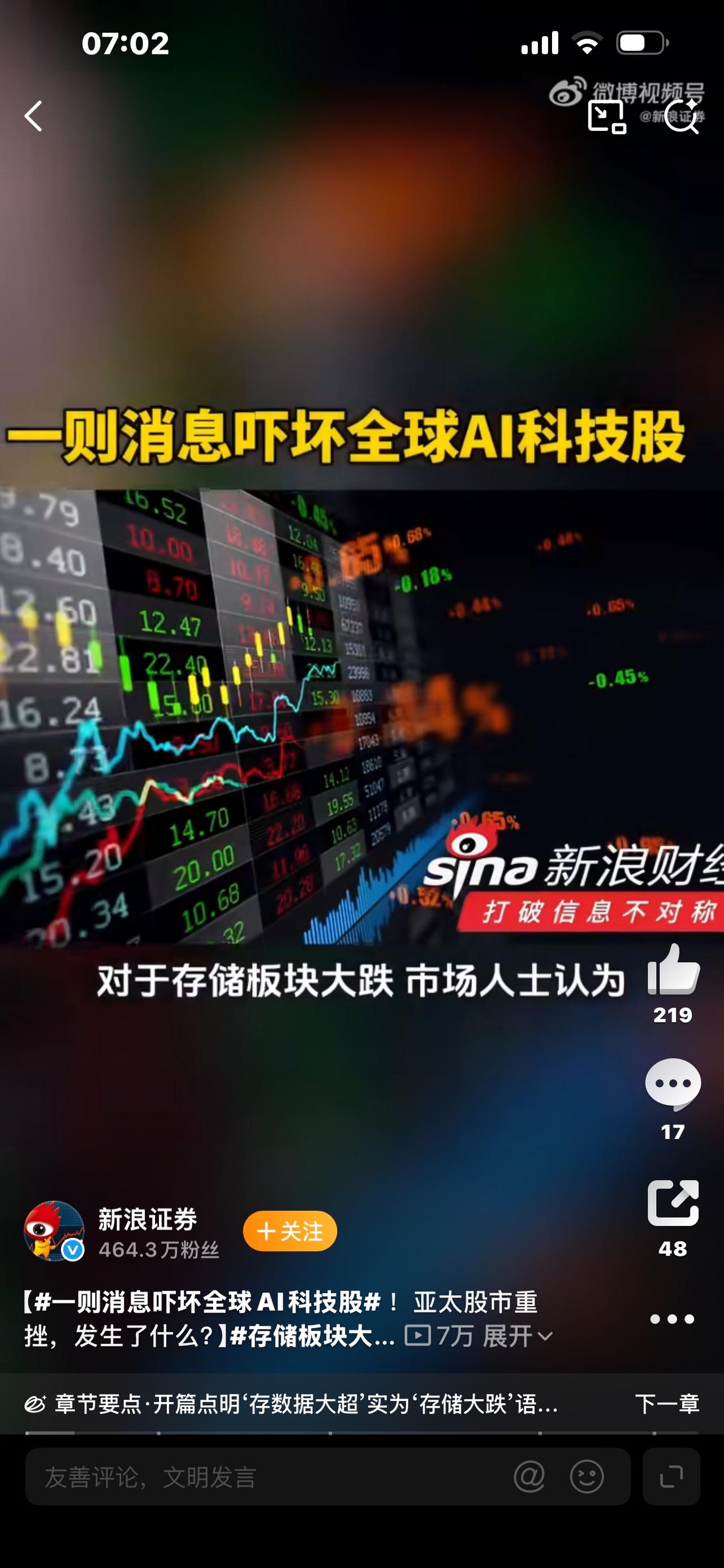 1、短短一条小道消息，干崩全球AI科技股！追高算力芯片的人，这次彻底懵了
2、M