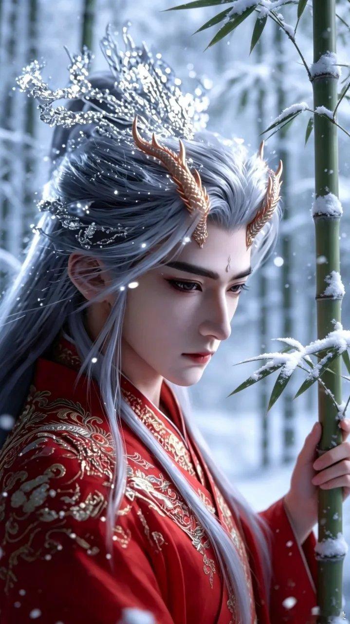 古风红衣美少年壁纸 