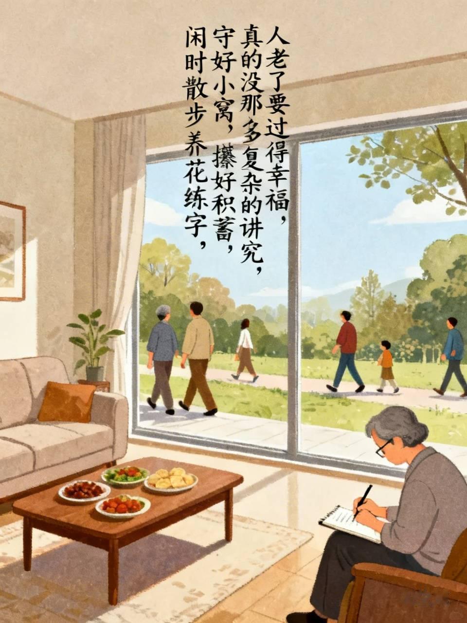 人老了要过得幸福，真的没那么多复杂的讲究。

首先得守好属于自己的小窝，不用大不