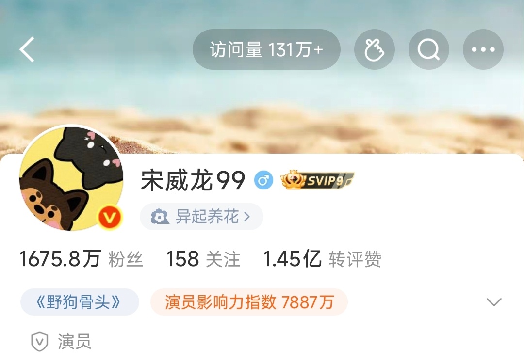 7.14 宋威龙陈异 微博访问量131万+ 