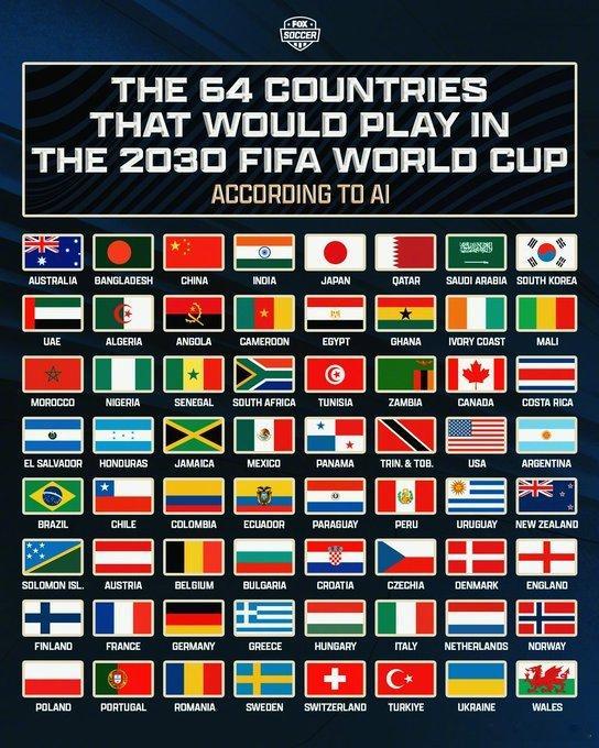 【[doge][doge][doge]】Fox Soccer：2030年世界杯可