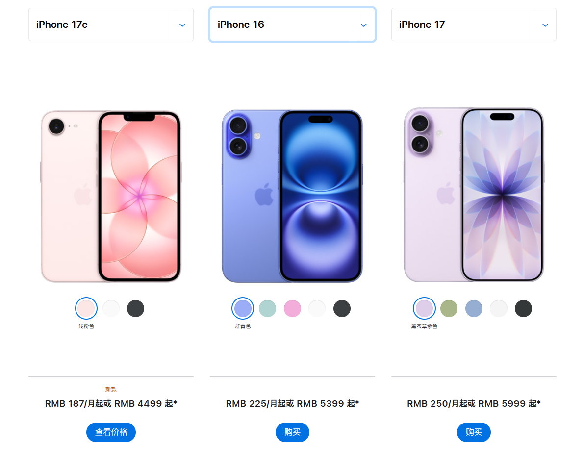 iPhone最便宜新机来了 iPhone 17e和苹果比是更便宜但是真的没啥竞争