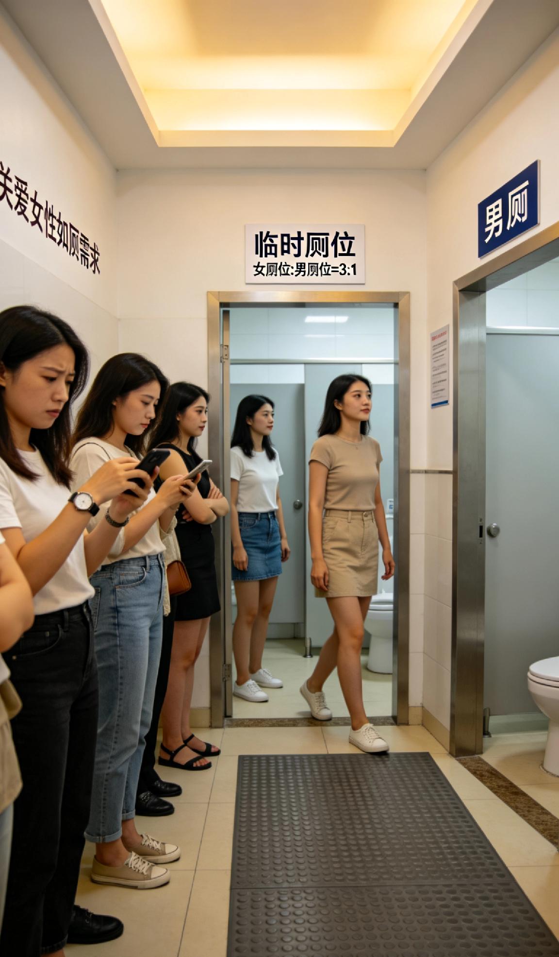 女性如厕排队的痛点确实值得关注，但占用男厕并非良策，既侵犯男性权益也易引发矛盾。