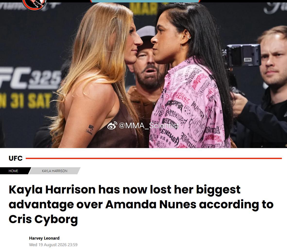 “机械婆”克里斯蒂安娜·贾斯蒂诺（Cris Cyborg）认为，凯拉·哈里森(K