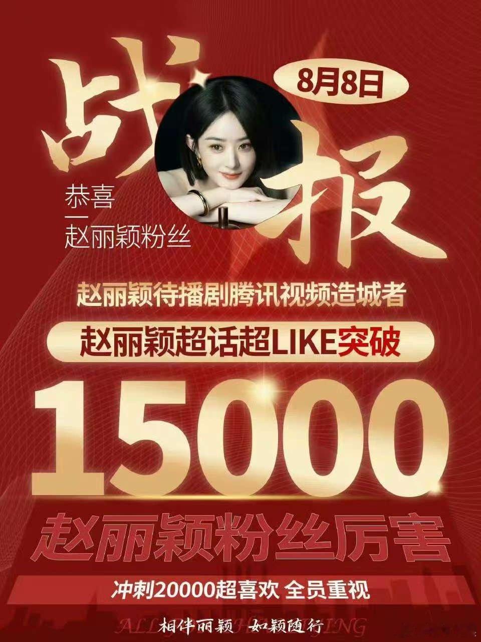 赵丽颖超like破15000赵丽颖超话超like破15000赵丽颖超like破1