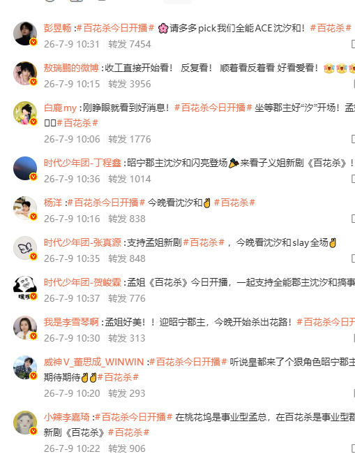 时团这是来孟姐的转发区团建了吗哈哈哈 