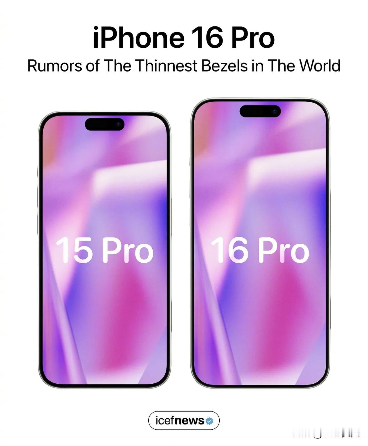 据传闻,iPhone 16 Pro将拥有世界上最薄的智能手机框架。