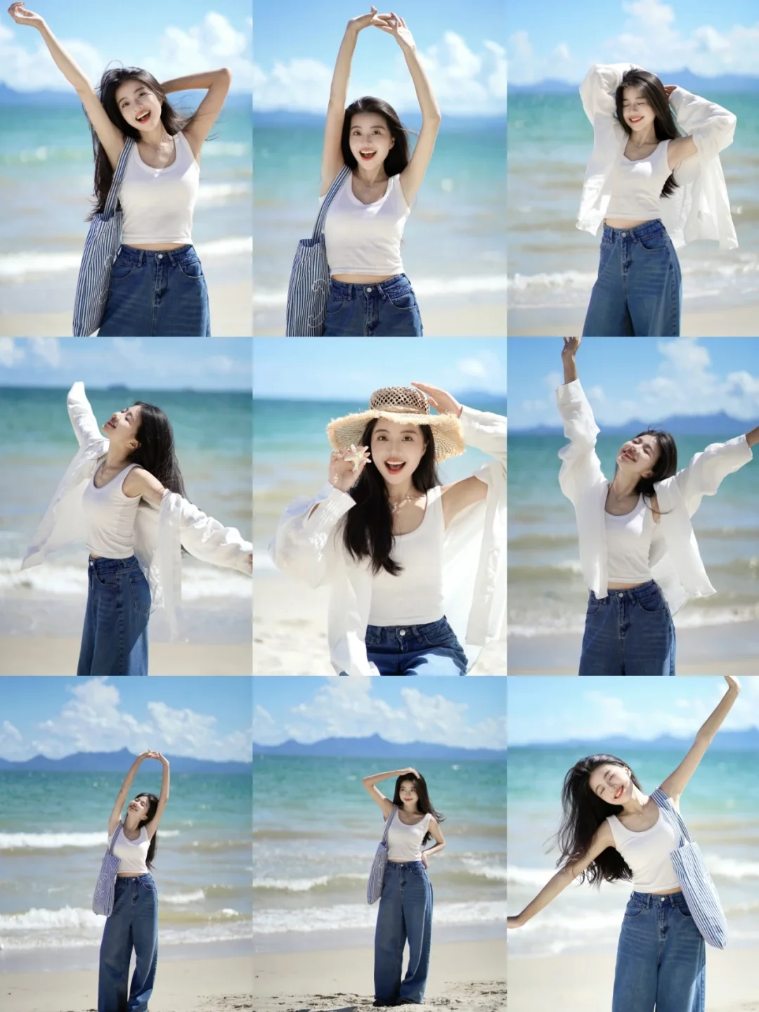 🌊她有好多海边拍照姿势.ᐟ.ᐟ