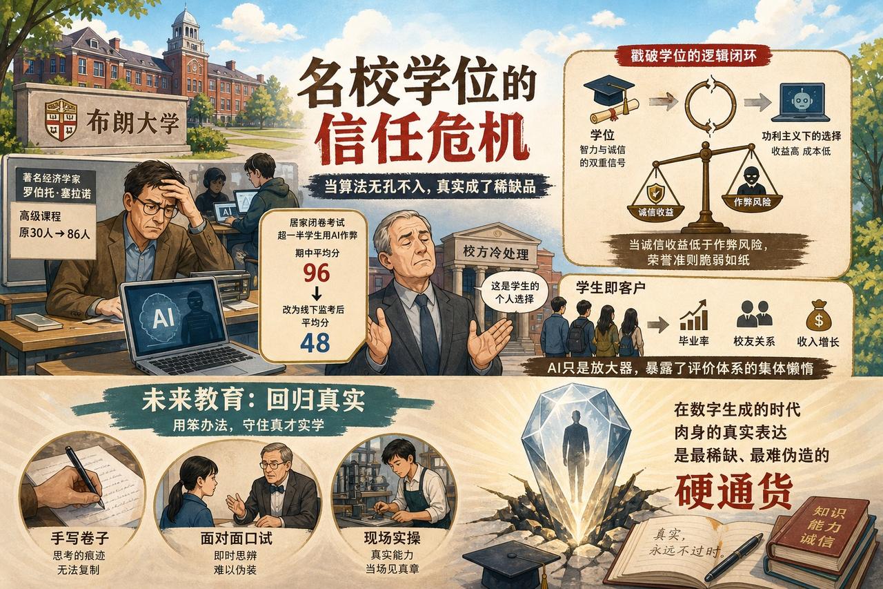 【当常春藤盟校遇上AI：学术诚信的“诸神黄昏”】

布朗大学最近爆出一个丑闻：著