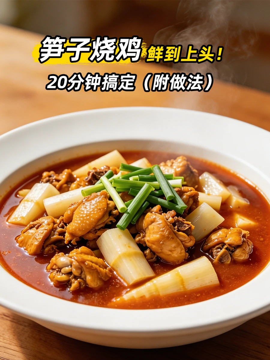 下班后20分钟就能搞定的笋子烧鸡有手就会