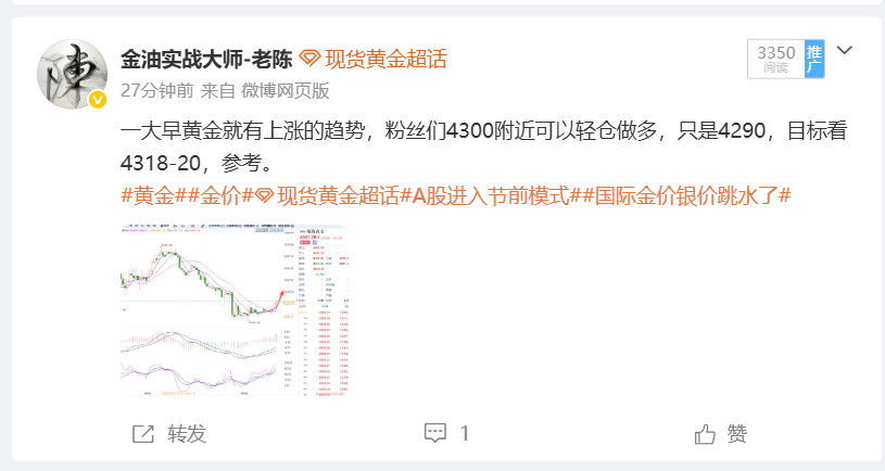 今天早上第一波就被扫了，黄金一大早上涨趋势，我们单子进场之后，就被空头打压，金价