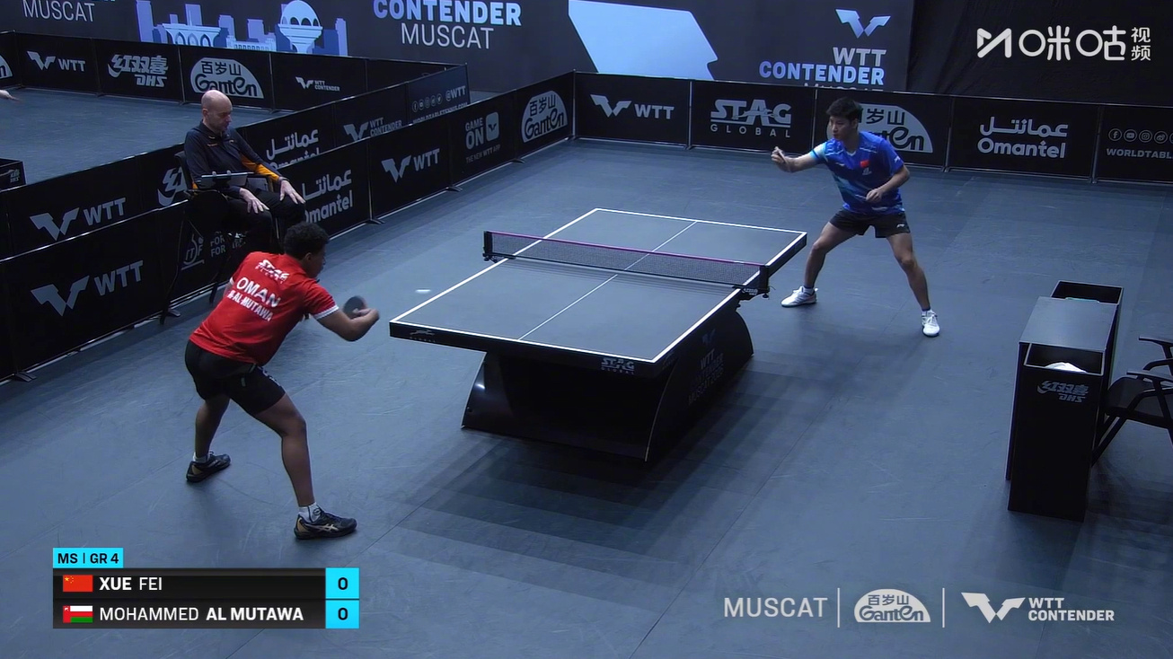 薛飞3比0穆特瓦  WTT马斯喀特常规挑战赛资格赛，3-0战胜穆特瓦。三局比分：