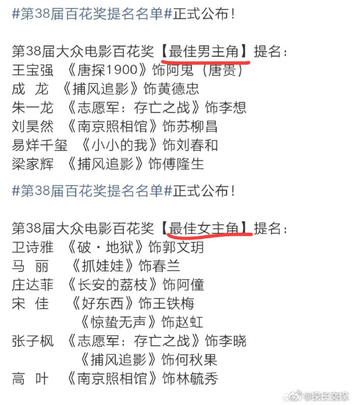 百花奖最佳男主提名没有沈腾吴京百花奖最佳男主提名没有吴京沈腾 百花奖最佳男主提名