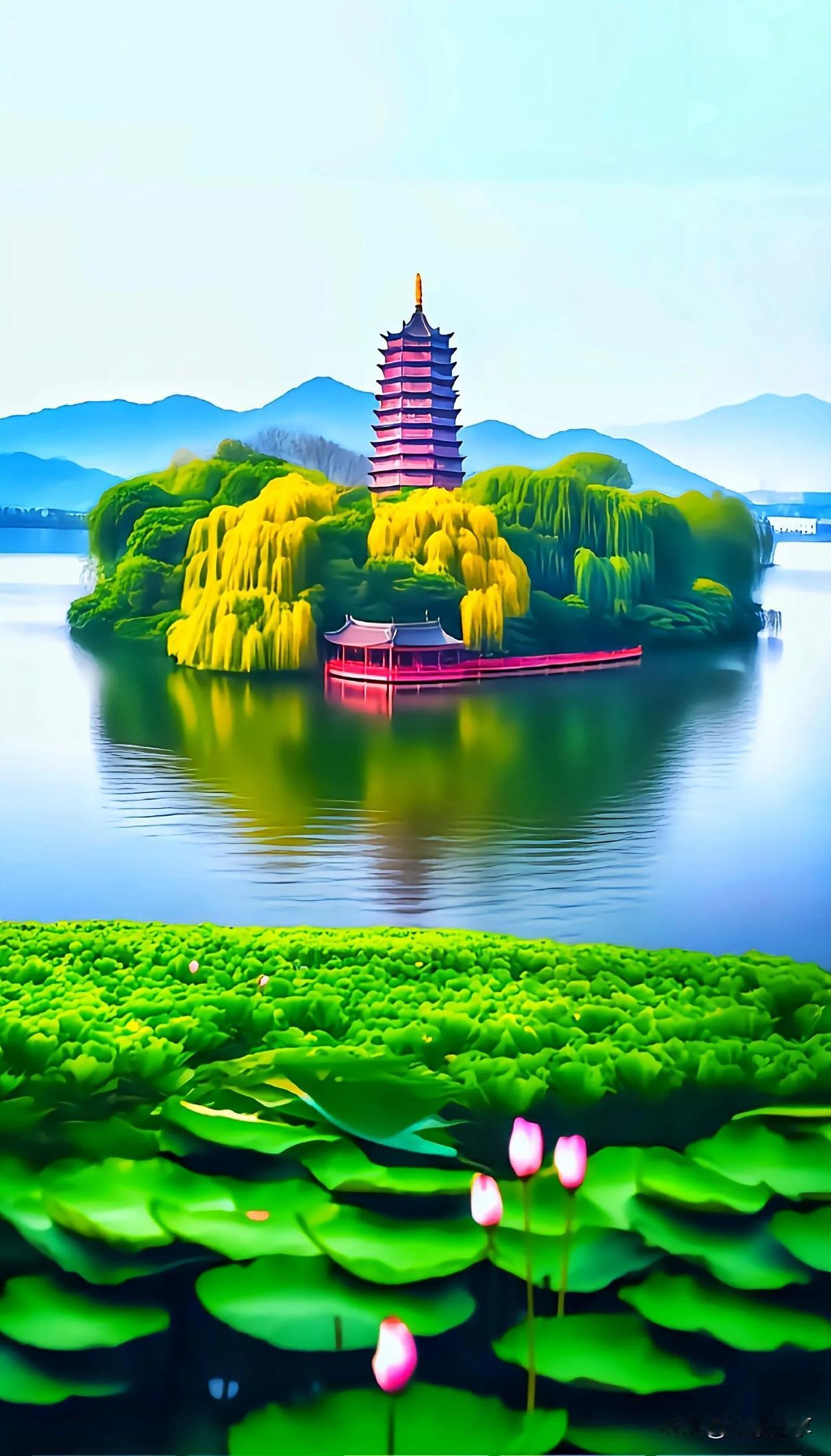 西湖是中国的著名景点之一，被誉为“人间天堂”。它位于浙江省杭州市，是中国最美丽的