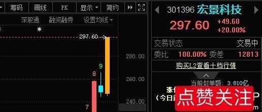 嗯，宏景科技301396📈喜提20CM大长腿