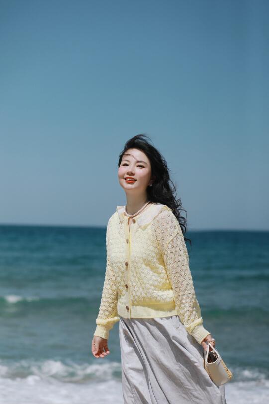 福冈系岛旅拍:日本制rei蕾丝开衫真美啊！