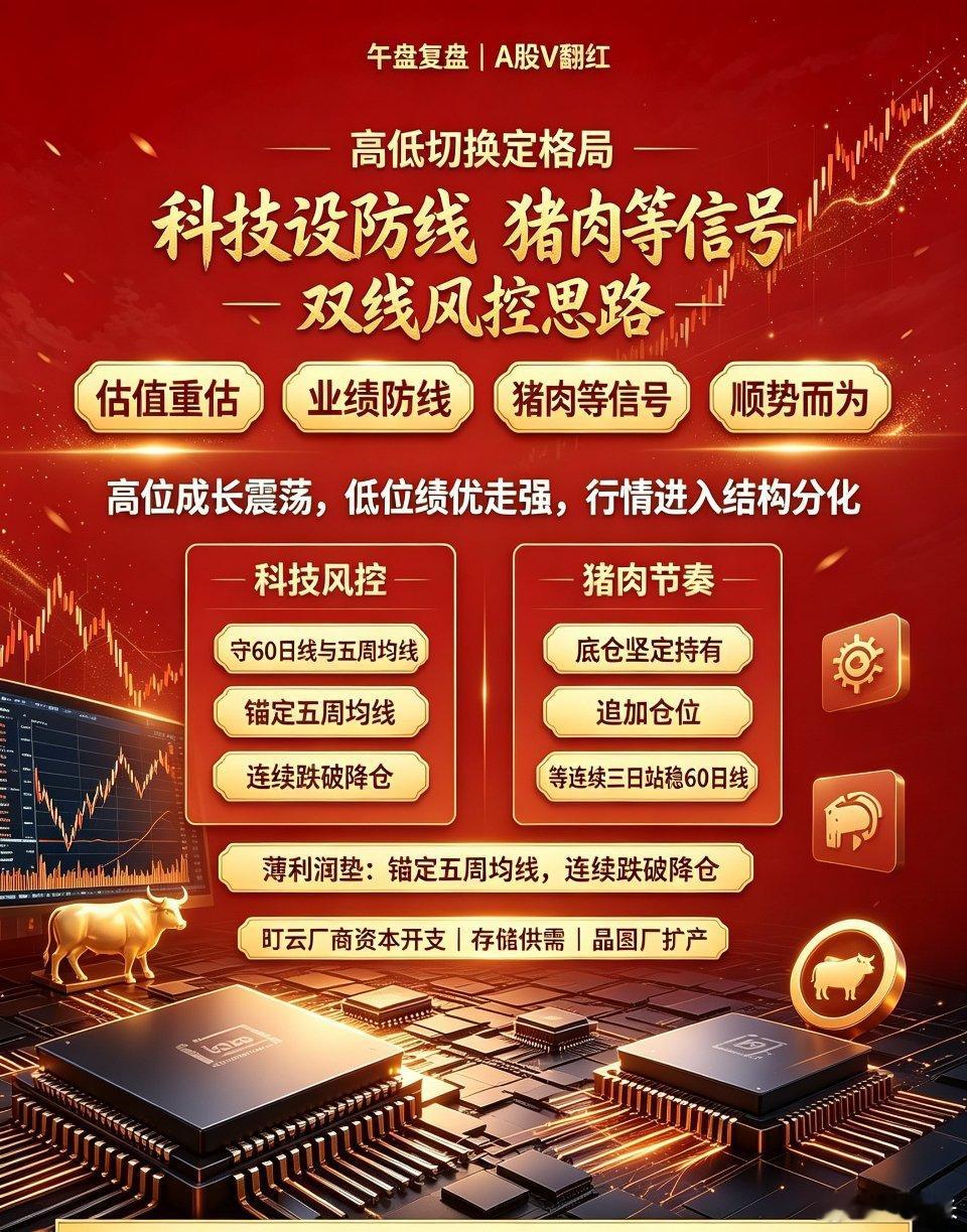 午盘A股V型翻红！存量资金极致高低切换已成定局，一文理清双线操盘思路🔥一、盘面