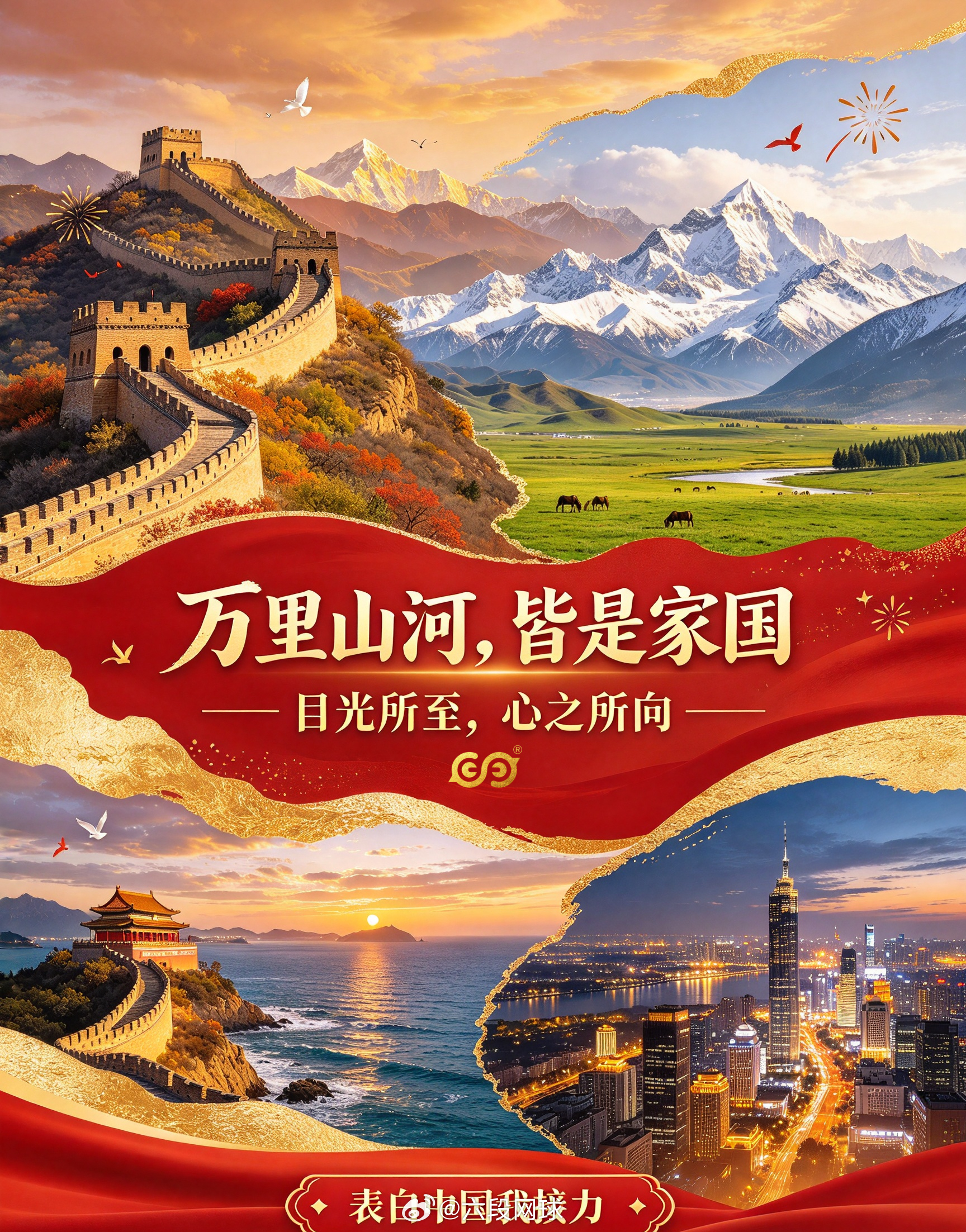 表白中国我接力亲爱的祖国生日快乐 目光所至皆华夏，五星闪耀皆信仰✨生于华夏，何其