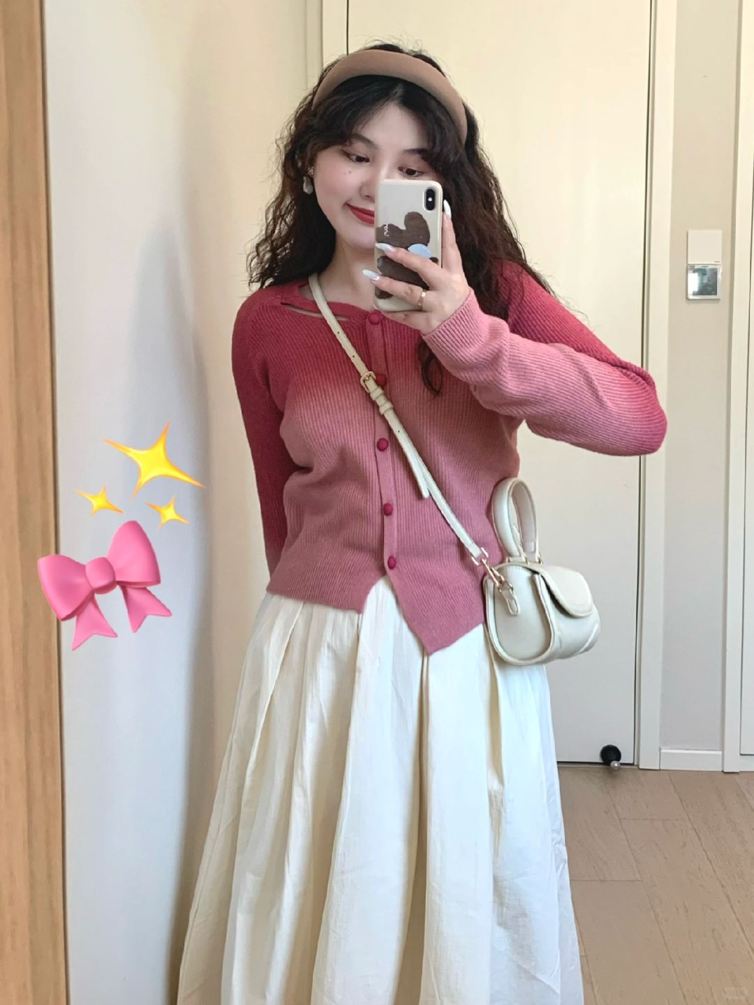 🎀✨｜姐妹们！被这件渐变粉毛衣温柔到了～