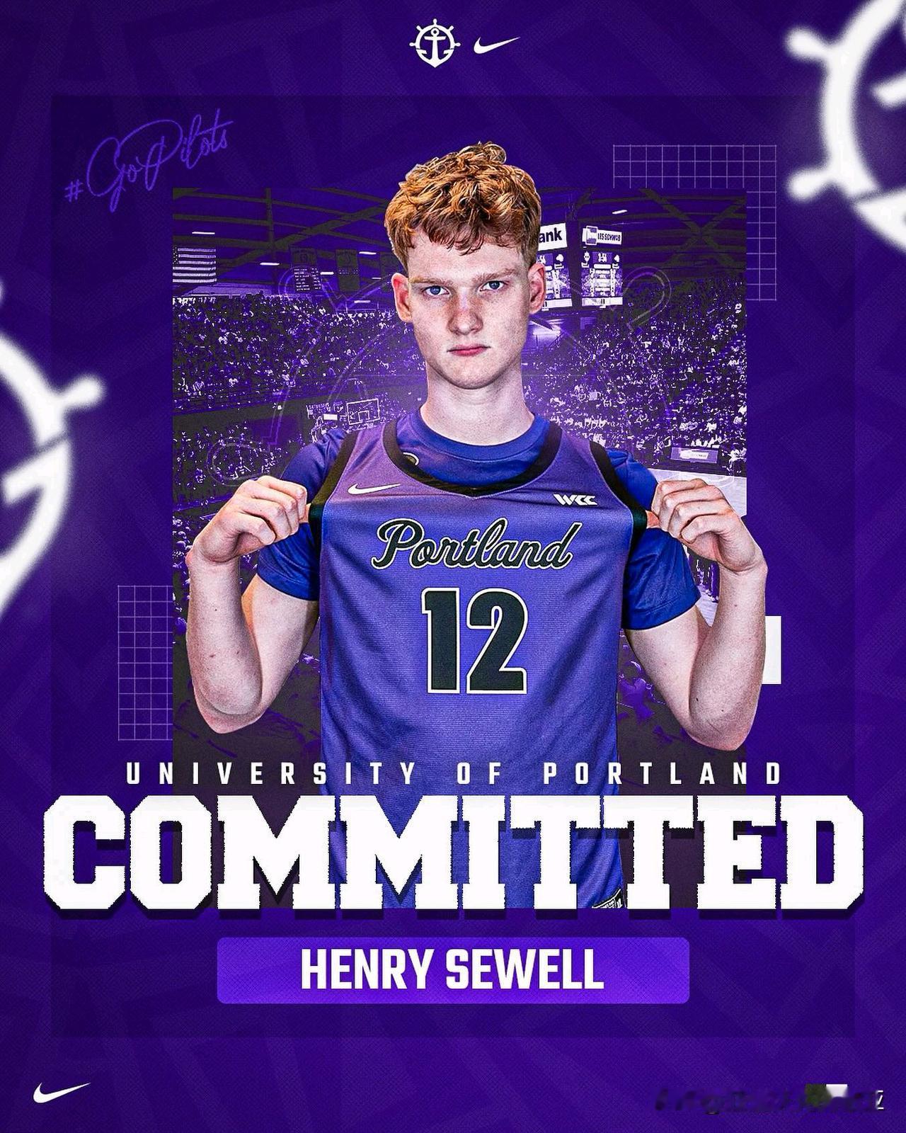 澳大利亚中锋Henry Sewell宣布承诺NCAA男篮 波特兰大学，曾入选20