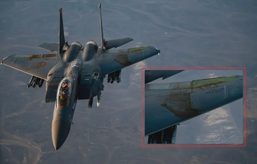 F-15E“攻击鹰”可是美军绝对主力重型战斗机啊。这保养水平…一定是AI，对，一