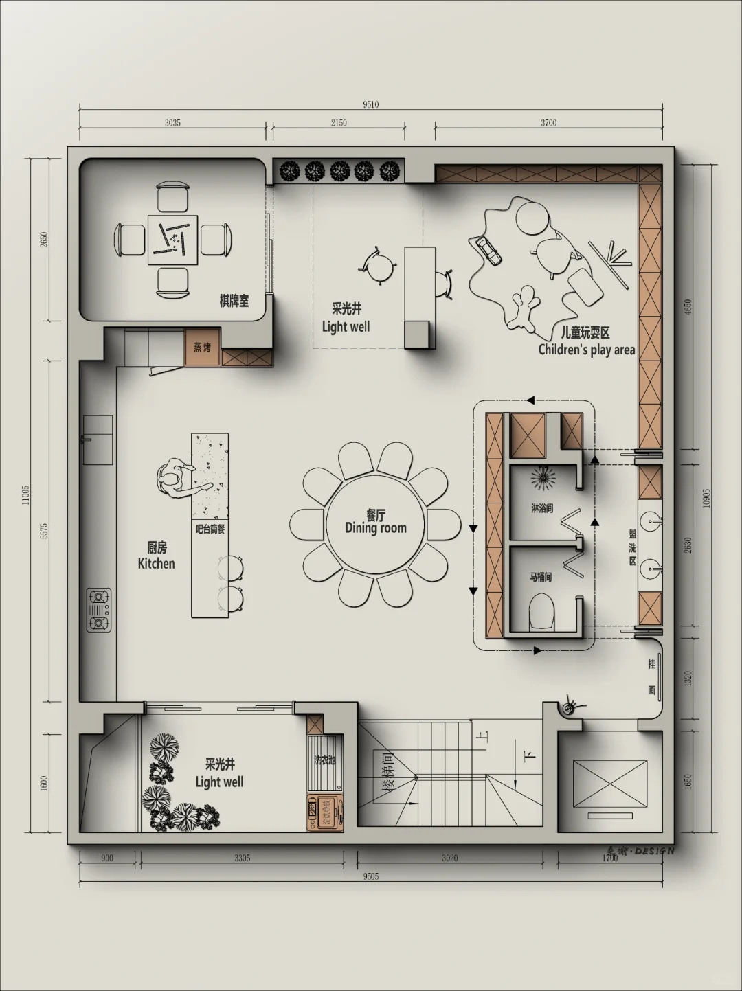 户型改造110m²重庆｜用厕所做洄游动线❓