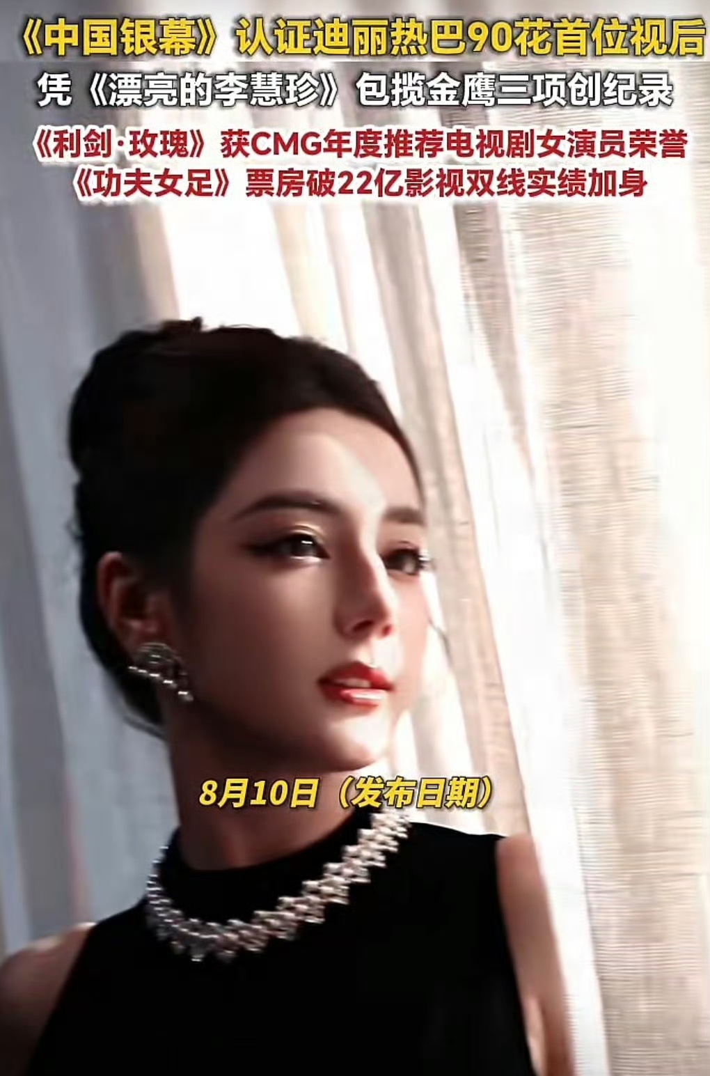 迪丽热巴vogue单人三封，内娱唯一迪丽热巴同年金九连庄+金九撞刊，内娱唯二(现