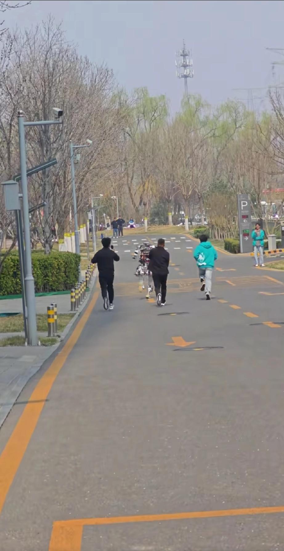 起猛了看到机器人在狂奔。
谁能想到，有一天早上真的会“起猛了看错东西”，可定睛一