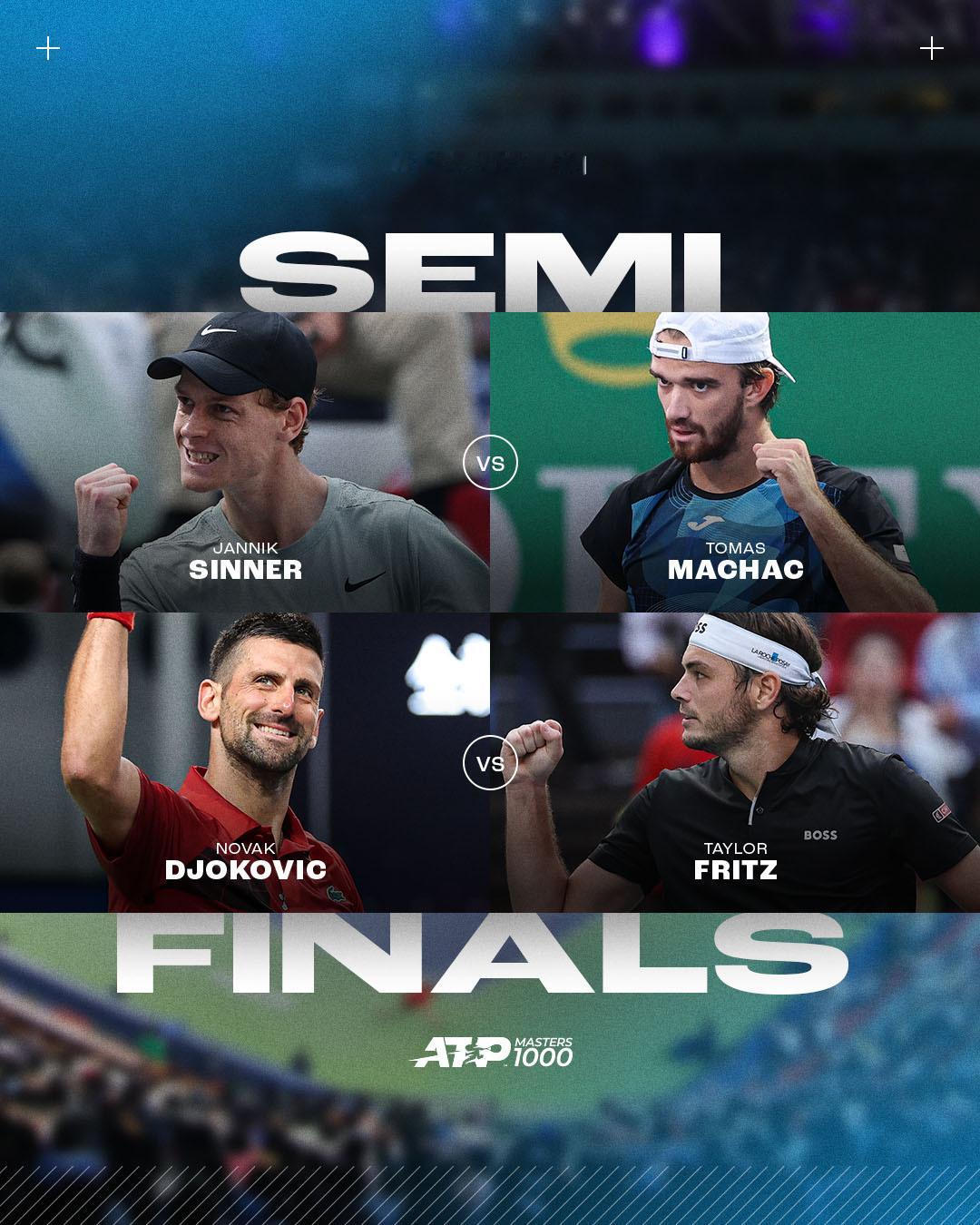 上海vs武汉  半决赛即将开打：16:30辛纳vs马哈奇高芙vs萨巴伦卡19:0