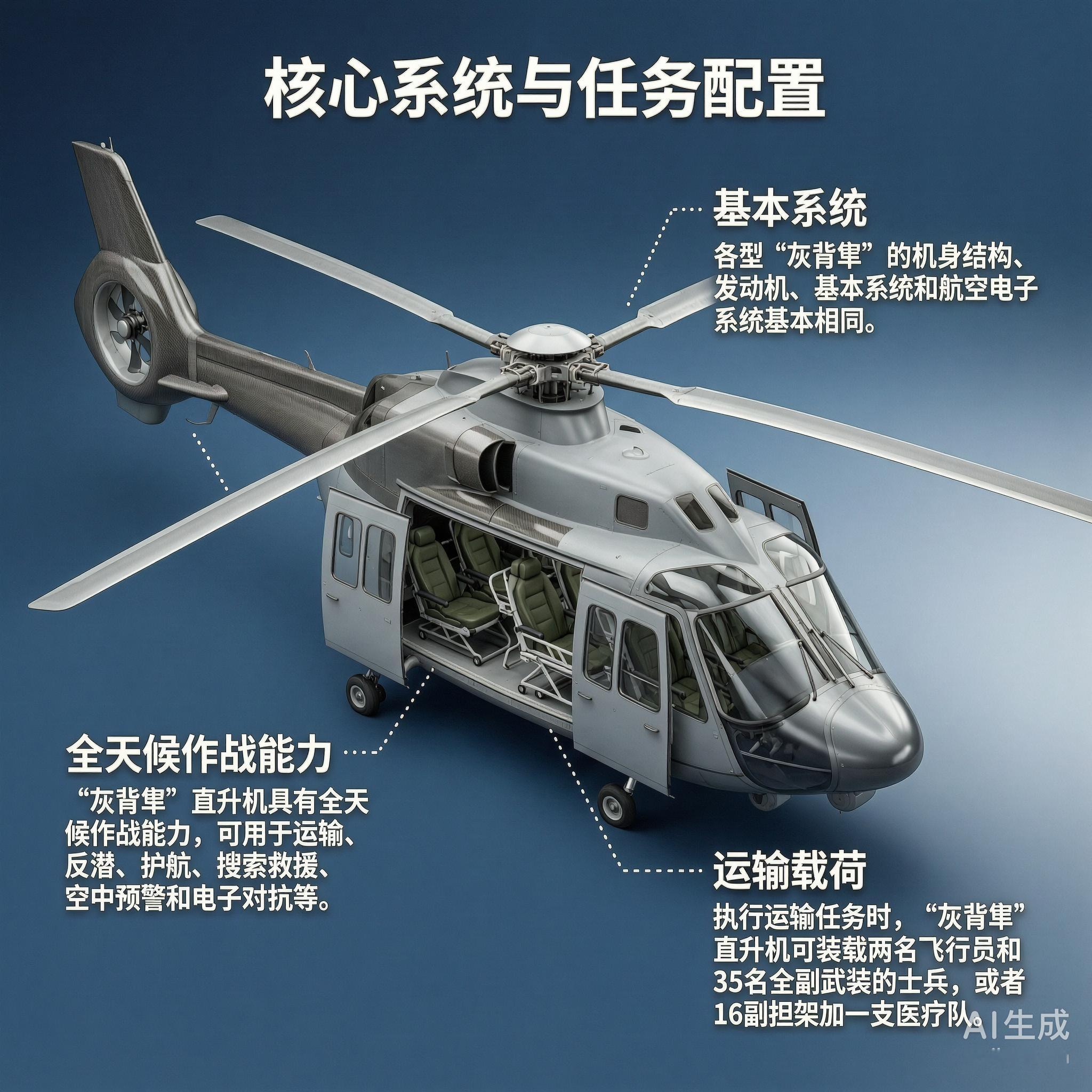 军事ai新视野 欧洲EH 101“灰背隼”通用直升机EH 101“灰背隼”是英国
