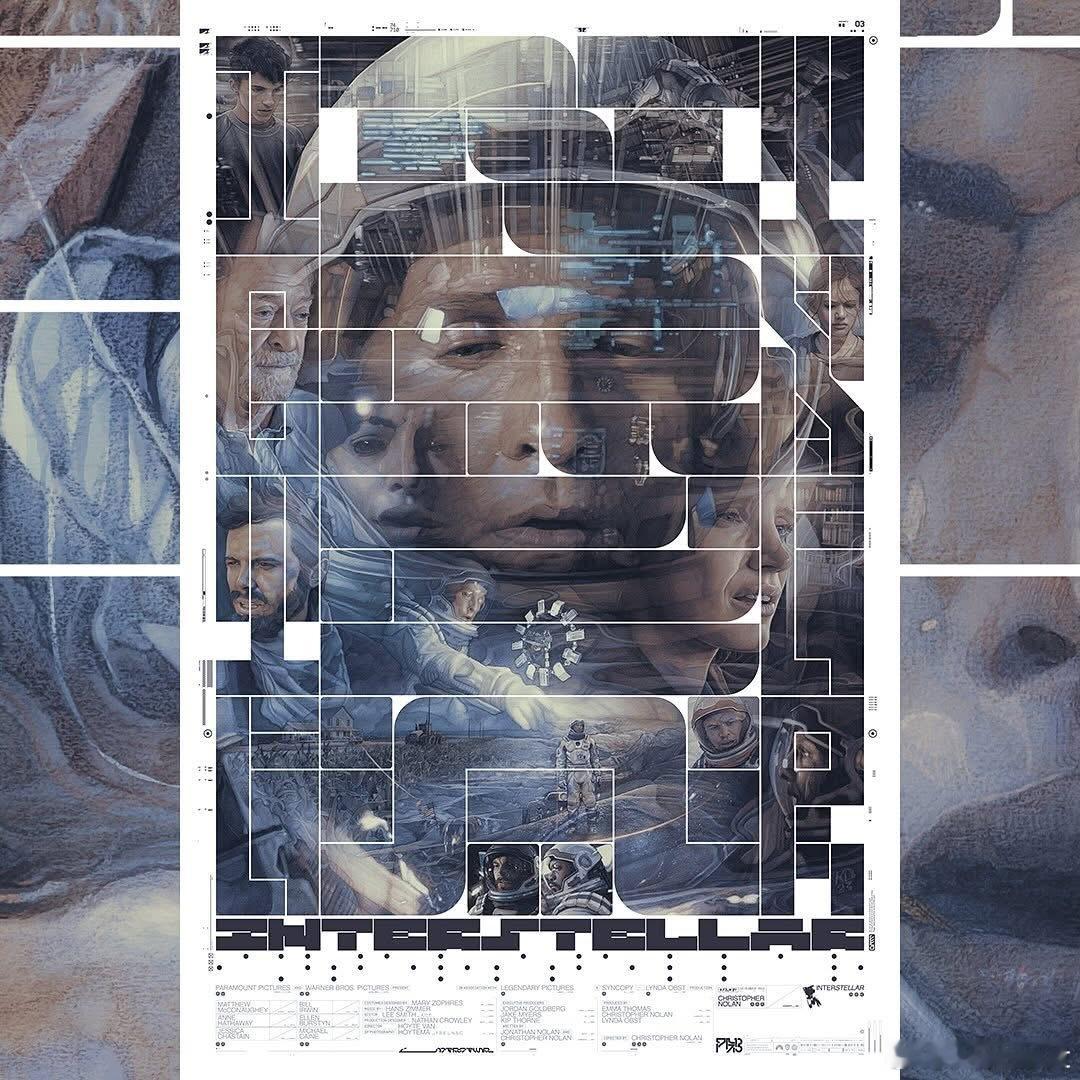 来自大神Krzysztof Domaradzki的新设计，诺兰《星际穿越》丝网印