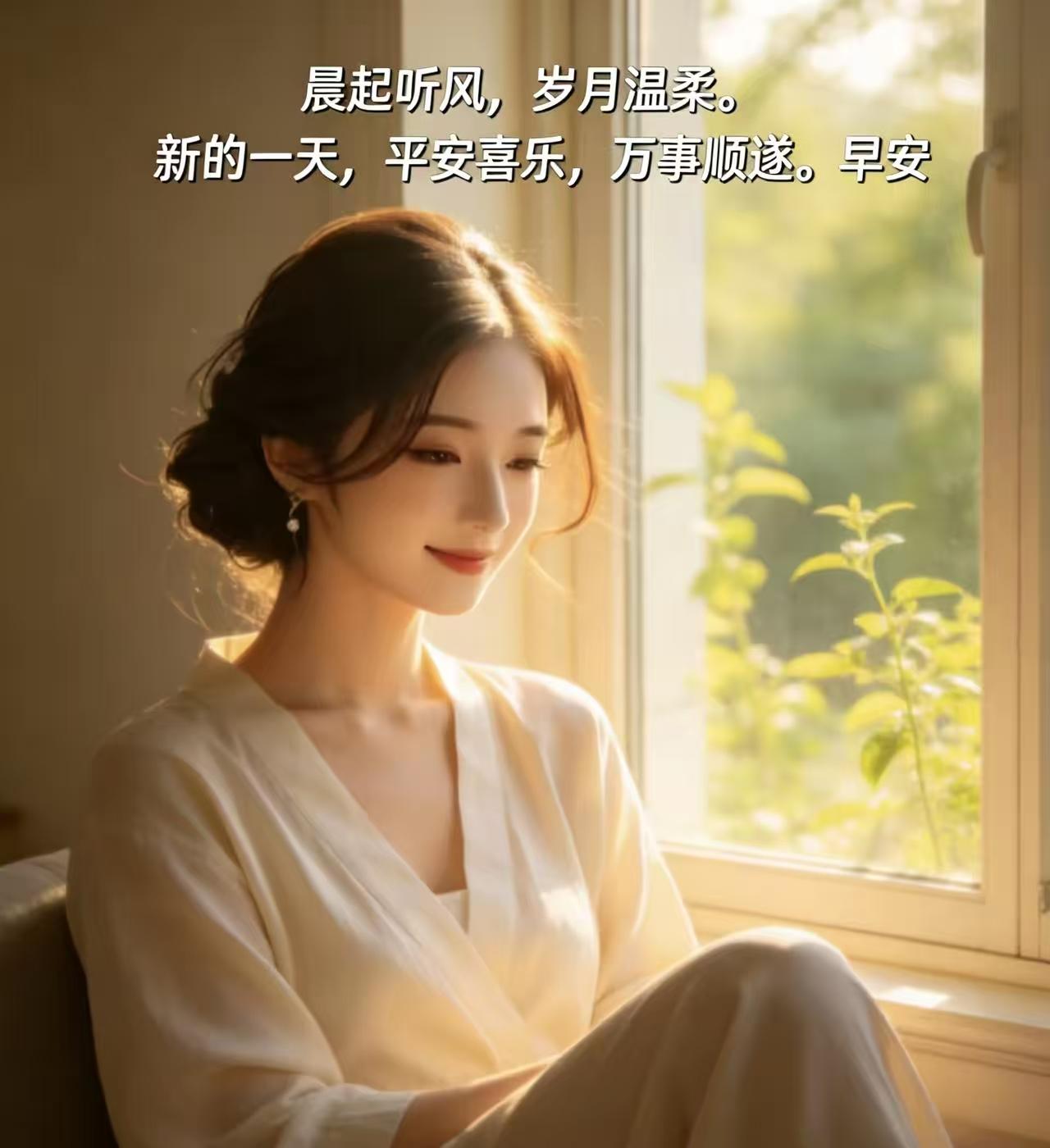 天净沙·晨起听风
晨起闲听清风，
流年温润无忡。
俗事抛开心纵，
安然度日，
常