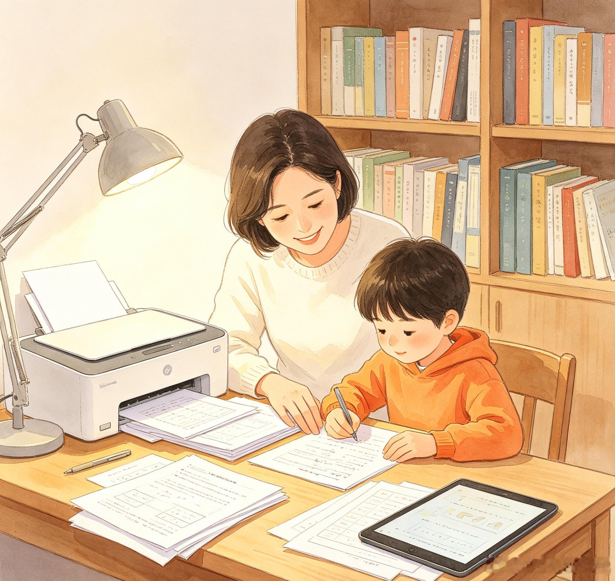 孩子打印作业开销家长直呼扛不住辅导学习的过程里，打印各类作业试卷，日积月累确实会