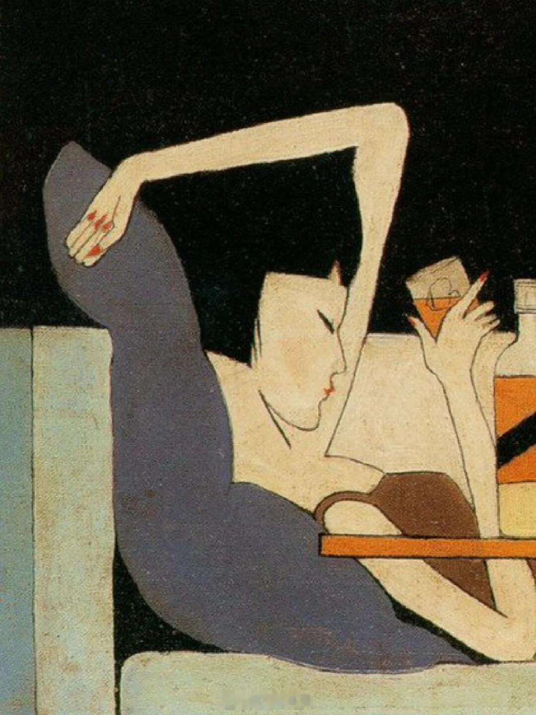 你敢信这居然是中国画家1930年的画！The Girl on the Couch