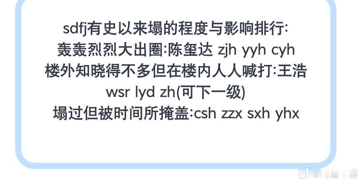 sdfj塌房影响程度 