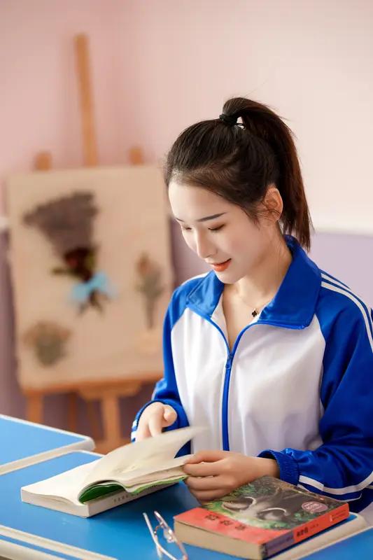 书香浸染心，画意润笔尖。在充满青春气息的校园里，身着校服的少年少女们，就像那春日