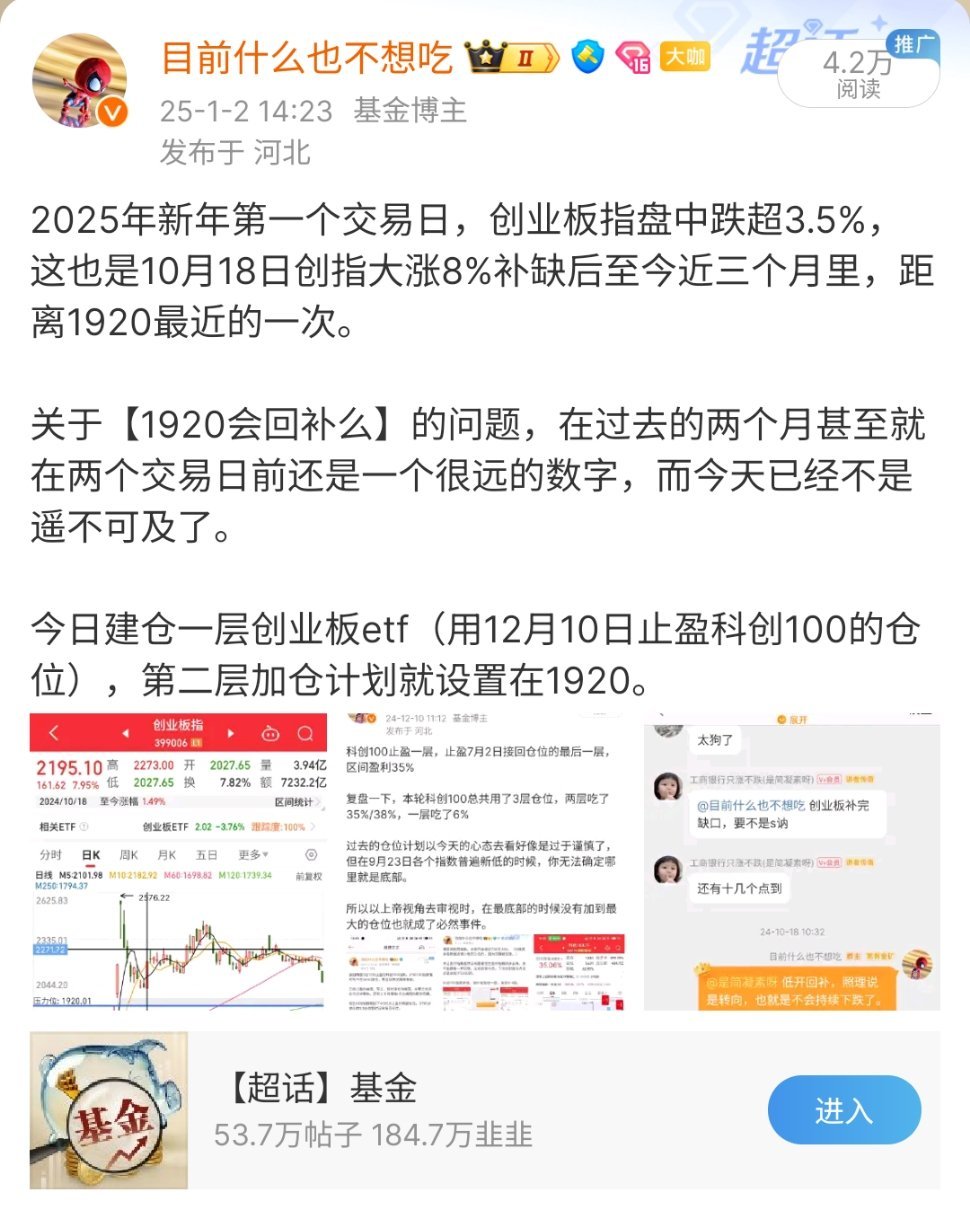 创业板指止盈1层，止盈1月2号的建仓仓位。1月2建1，1月8加1，1月14减1，